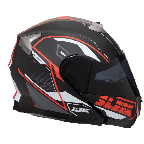 Casco para Motociclista Sleek Extragrande Negro Abatible - Miniatura 2