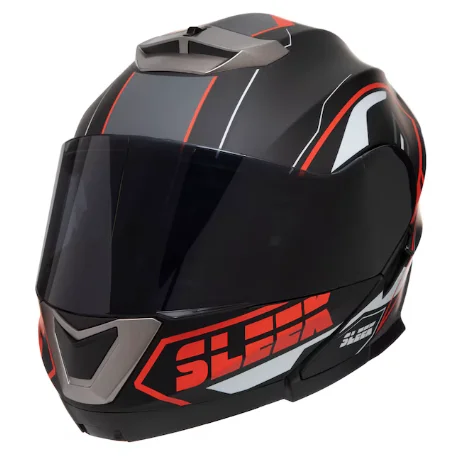 Casco para Motociclista Sleek Extragrande Negro Abatible